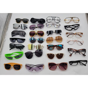 Assorted Fashion Sunglasses Glasses Frames Unisex Lot Of 27 Mixed Styles Colors